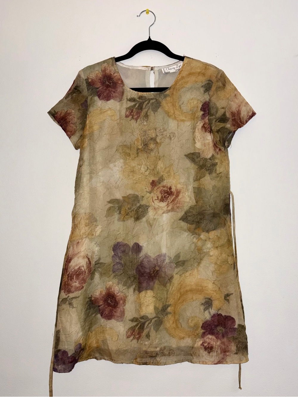 Vintage Floral Dress with Adjustable waist ties